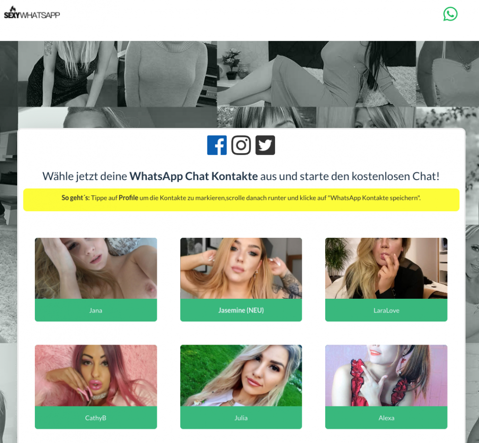 Whatsapp Sex Nummern von Frauen und Sexkontakte kostenlos