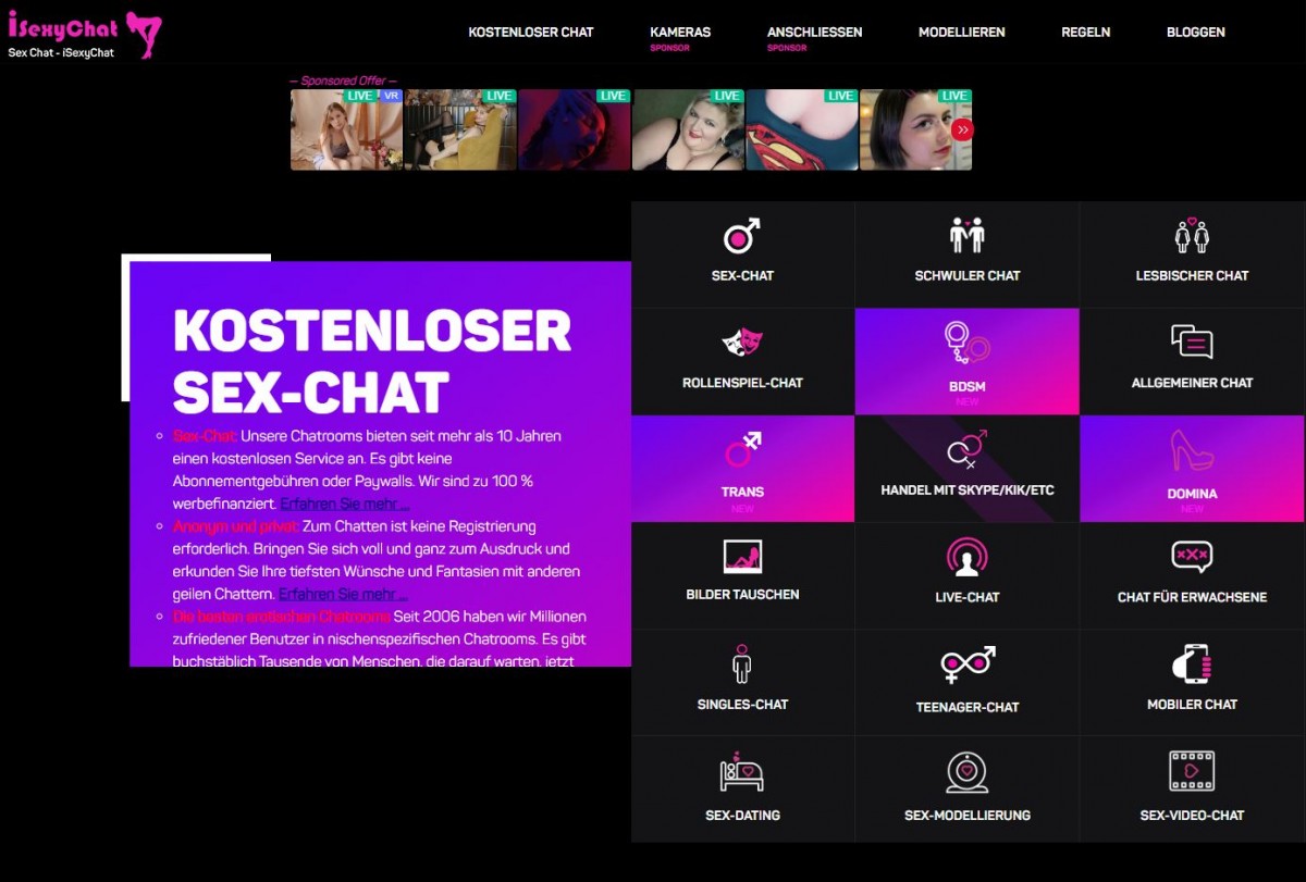 iSexyChat.com Testbericht und Review zum Free Sexchat von Sextingarea