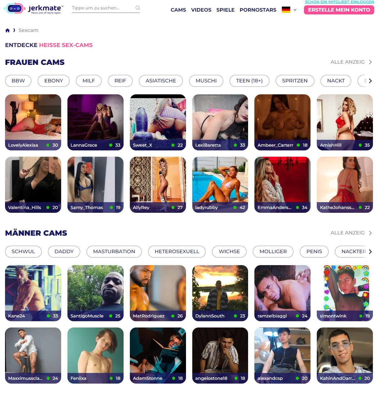Jerkmate die kostenlose Sex Chat und Cam Sex Livesex Seite